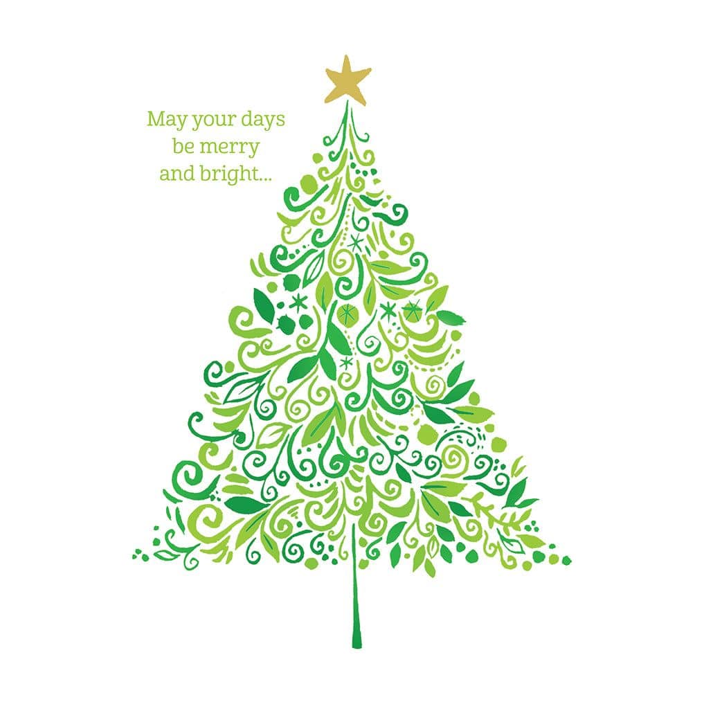 Festive Christmas tree-themed seasonal greeting card by Pictura featuring a colorful holiday design.